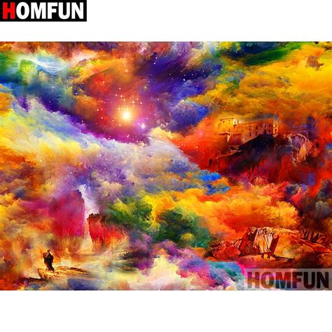 Homfun Full Squareround Drill 5d Diy Diamond Painting Colored Starry