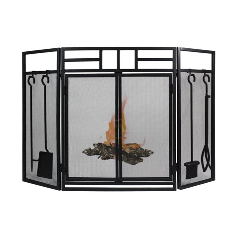 Buy Ibs Fireplace Screen With Tools Set Fire Screens Guard With Double