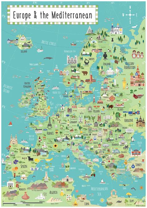 Illustrated Childrens Map Of Europe Bek Cruddace Illustration