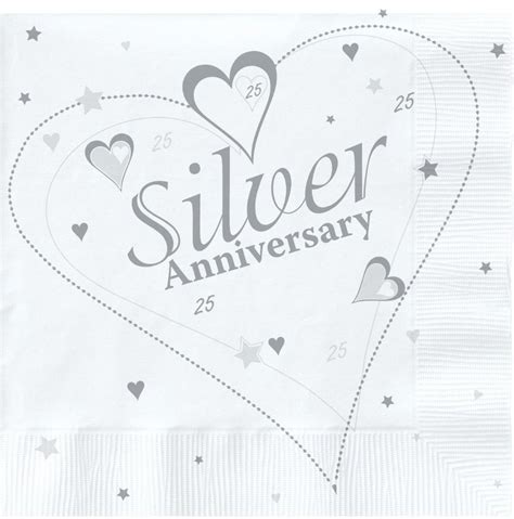 25th Anniversary Napkins Heart Design Party Save Smile