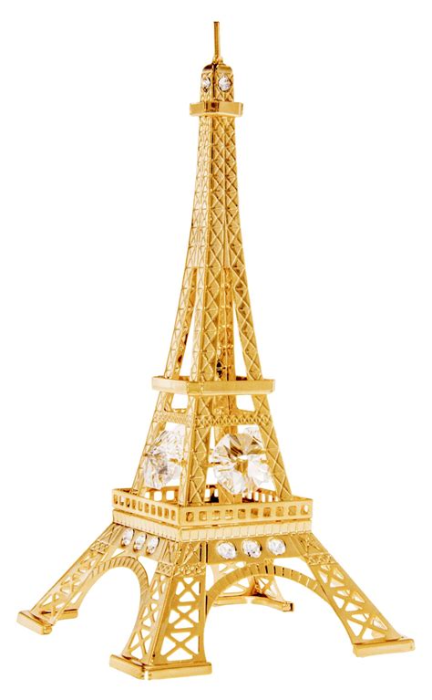 Eiffel Tower Gold Ornament Crystal Blue Inc