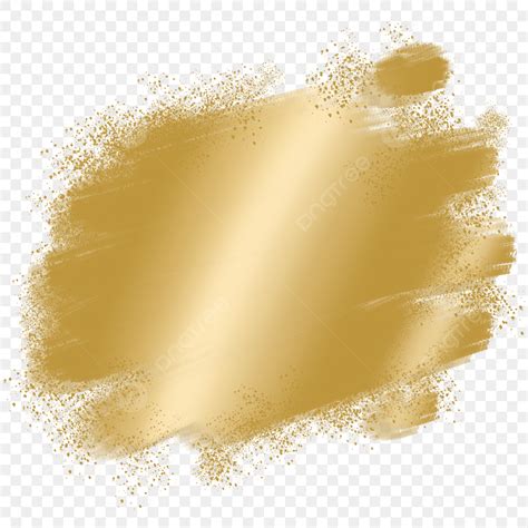 Paint Brush Strokes White Transparent Painted Gold Brush Effect Stroke