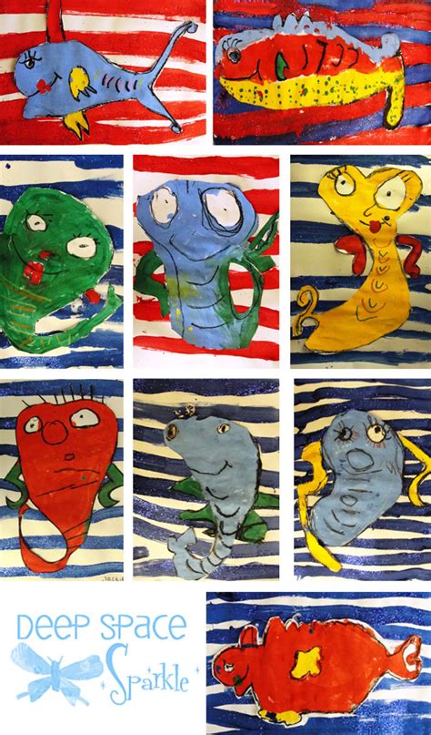 See more ideas about one word art, word art, art. Dr. Seuss Day: One Fish Two Fish Art Project | Deep Space ...