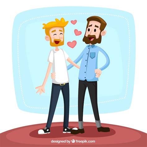 free vector gay couple illustration