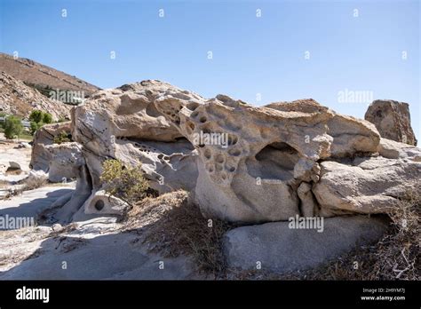Granite Grey Rock Formation Shaped By The Sea Salt And Wind Background