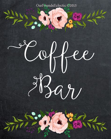 Printable Coffee Bar Sign Digital Coffee Bar Sign Coffee Bar Etsy Uk