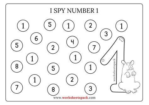 I Spy Numbers Worksheet