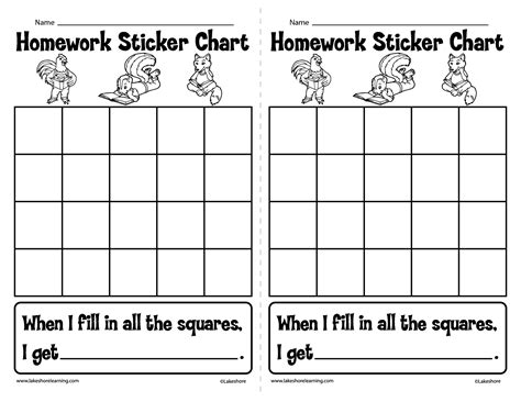 Free Printable Homework Reward Chart