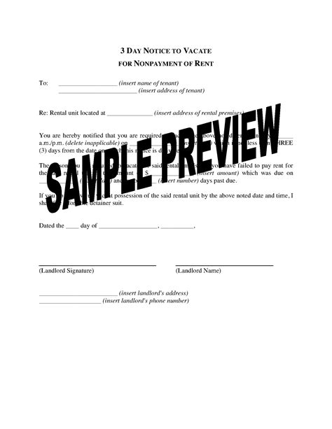 Use this form to demand that tenant vacate the property. Texas 3 Day Notice to Vacate for Nonpayment of Rent | Legal Forms and Business Templates ...