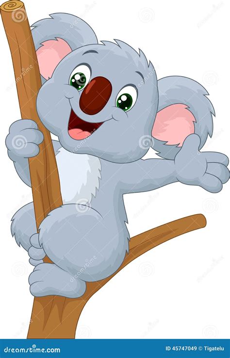 Cute Koala Cartoon Waving Hand Stock Vector Image 45747049