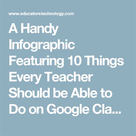 A Handy Infographic Featuring 10 Things Every Teacher Should Be Able To