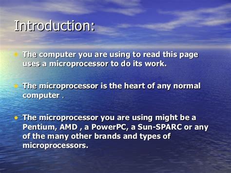 Introduction To Microprocessor