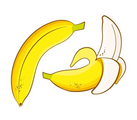 Whole And Peeled Cartoon Banana Set 1234014 Vector Art At Vecteezy