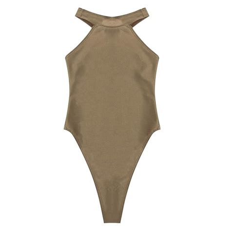 Buy Womens Sexy Sheer See Through One Piece High Cut Bodysuit Thongs Leotard Swimsuit Online At