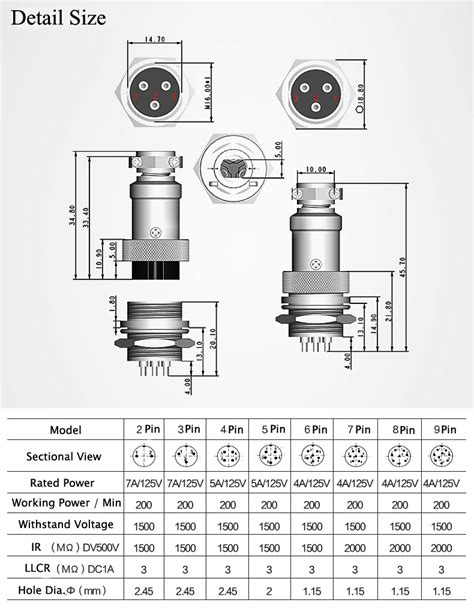 Gx16 8 16mm 8 Pin Male And Female Wire Panel Connector Circular Aviation Connector Socket Plug