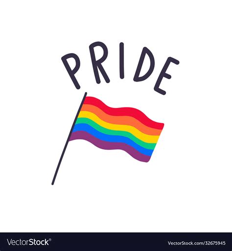 lgbtq rainbow flag doodle icon color royalty free vector