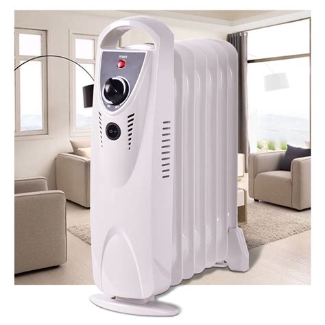 Goplus Portable 700w Electric Filled Radiator Heater Thermostat Room