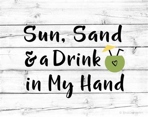 Sun Sand And Drink In My Hand Svg Coconut Svg Cricut File Etsy