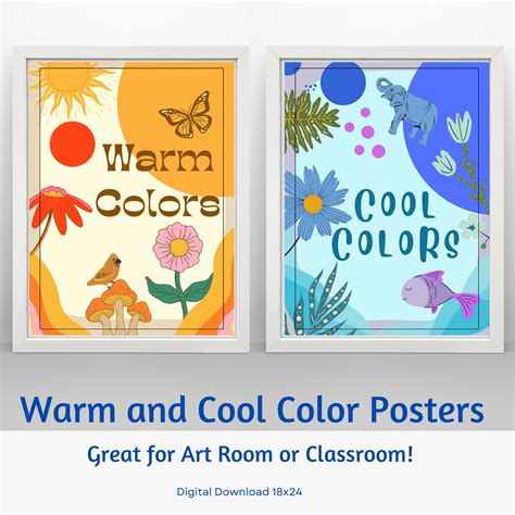 Warm And Cool Color Posters 2 Posters Color Theory Etsy