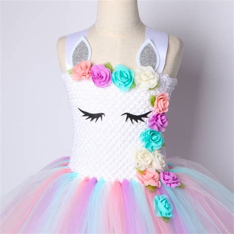 Pin By Natha Store On Flower Girls Unicorn Tutu Dress Pastel Rainbow
