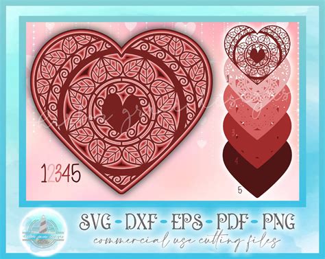 Layered Heart Mandala Svg 131 Best Free Svg File