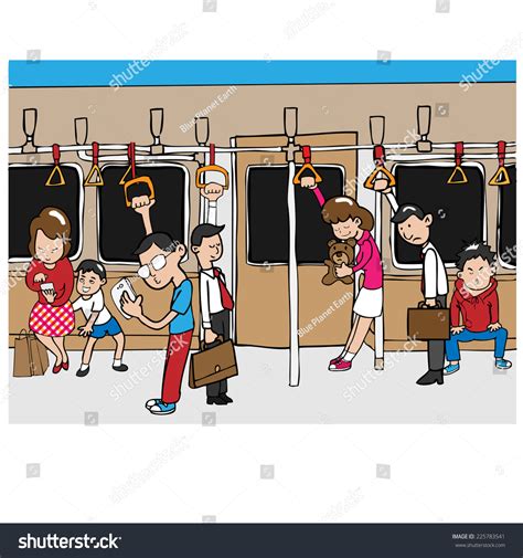 People On Subway Mass Transportation Stock Vector Illustration