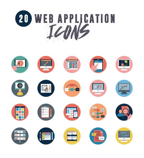 20 Web Application Icons Ai Eps Application Icon Envato Social Media