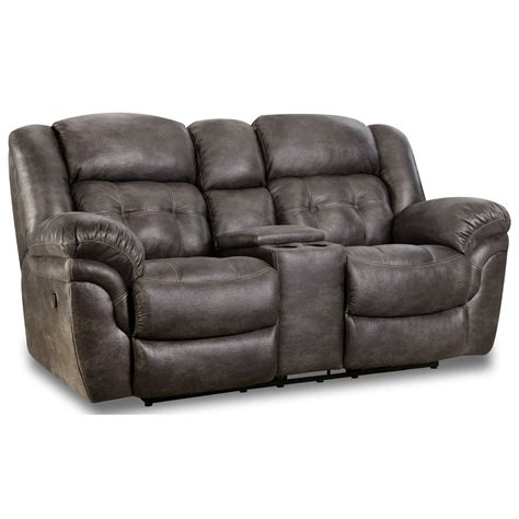Homestretch 129 Casual Power Reclining Console Loveseat With Cupholders Rifes Home Furniture