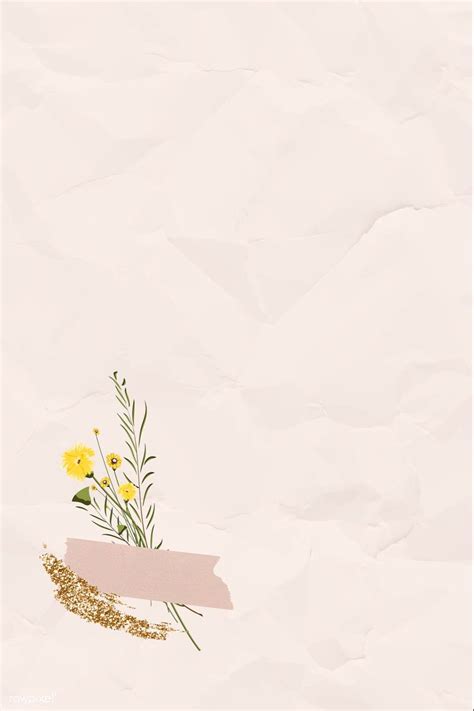 premium vector  blank crumpled pink paper  washi tape flower background