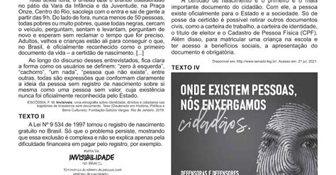 Invisibilidade E Registro Civil:garantia De Acesso A Cidadania No Brasil