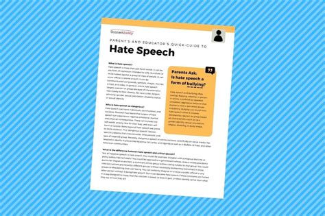 Parent S And Educator S Quick Guide To Hate Speech Connectsafely