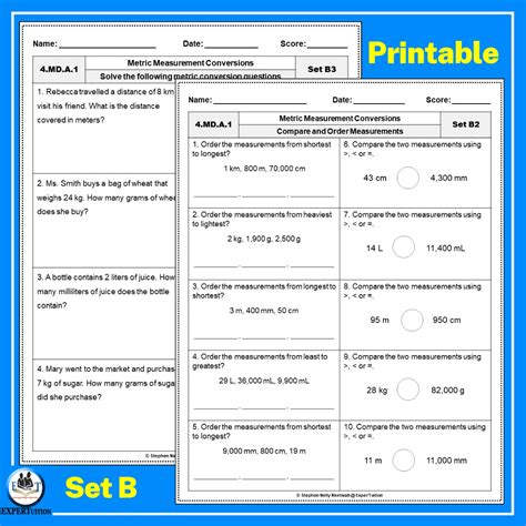 4th Grade Metric Conversion Worksheets Expertuition