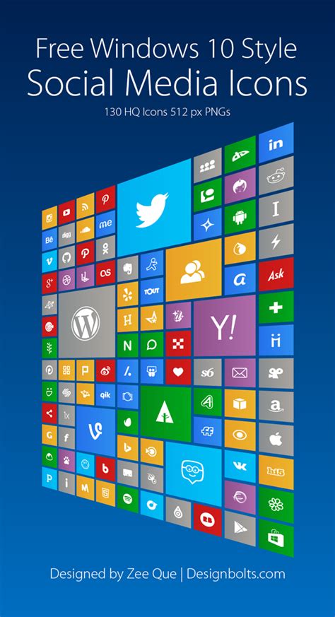 130 Free Windows 10 Style Social Media Icons Pngs And Ai Designbolts
