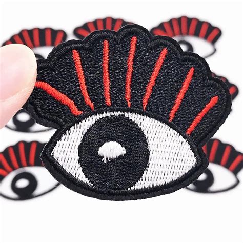 High Quality 10pcs Eyes Embroidered Patches For Clothing Iron On