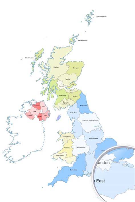 Carte Régions Du Royaume Uni Grande Bretagne