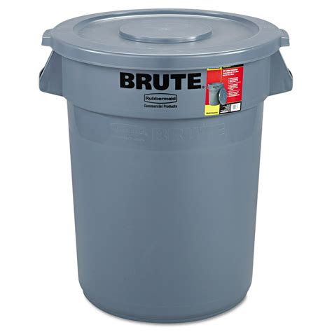 Rubbermaid Commercial Brute Container With Lid Round Plastic 32 Gal