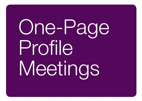 Creating One Page Profiles Helen Sanderson Associates