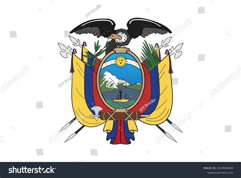 Ecuadorian Coat Arms Vector Illustration Shield Stock Vector Royalty