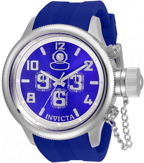 Invicta Mens 52mm Russian Diver 1959 Blue Quartz Chronograph Watch Model 33018 Amazonca