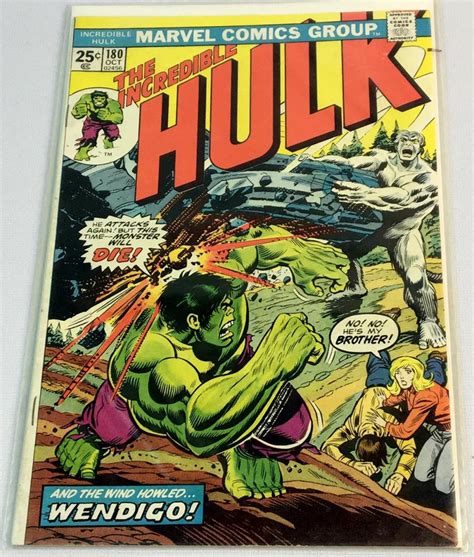Sold Price October 1974 The Incredible Hulk No 180 Marvel Comic Book