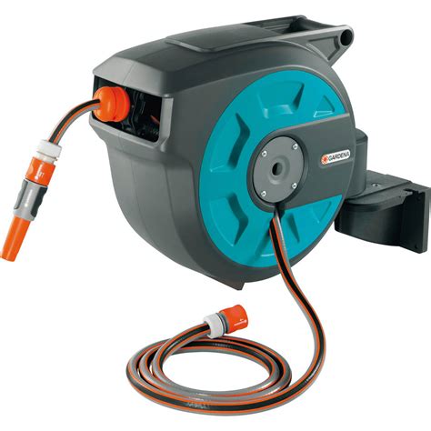 Gardena Metre Wall Mounted Auto Hose Reel With Metre Hose Pipe