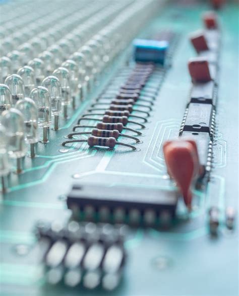 Transistors As Circuit Board Elements Of Electronic Devices Stock Image