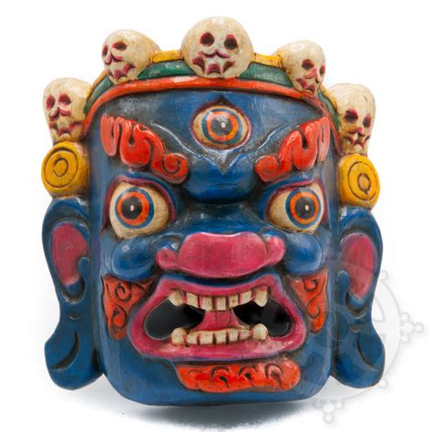 Tibetan Protective Mask Blue Mahakala Art Of Nepal
