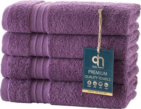 Qute Home 4 Piece Washcloths Red Towels Soft Towels Turkish Cotton