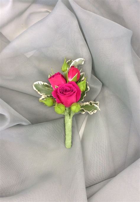 Hot Pink Boutonniere With Spray Roses By Nancy At Belton Hyvee Pink