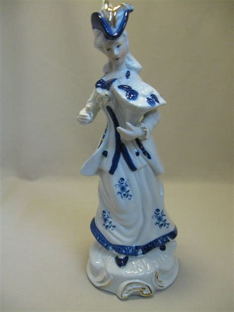 Victorian Lady Figurine Statue Holding Basket Of Fruit Blue On Etsy