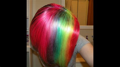 How I Dye My Hair Rainbow Youtube
