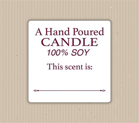 Hand Poured Candle Labelwrite Scentcandle Labelssoy Candle Etsy