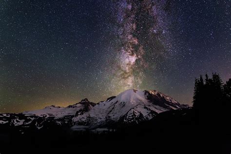 Milky Way Over Mt Rainier Photograph By Judi Kubes Fine Art America