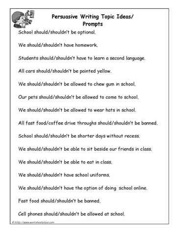 In formal writing, we tend to use nouns more than verbs. Persuasive Writing Prompts Worksheets | Persuasive writing, Persuasive writing prompts ...